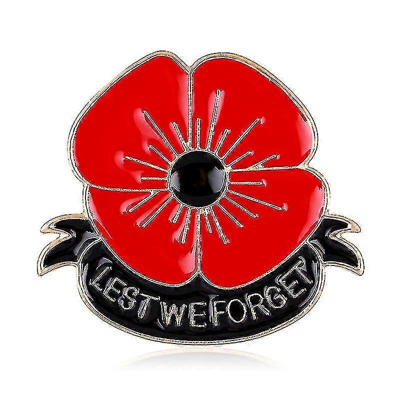 メモリアルデーギフトレッドブラックポピーブローチピンを忘れないように覚えておいてください ラペルピンを忘れないように