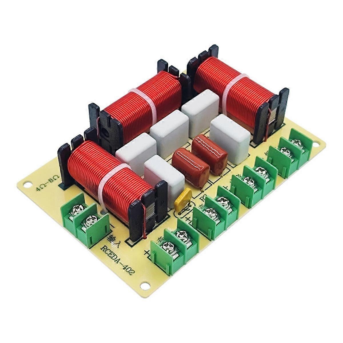 200W 4 Way Crossover Audio Speaker Crossover Dual Bass + Midrange + Treble Frequency Divider KTV Professional Crossover