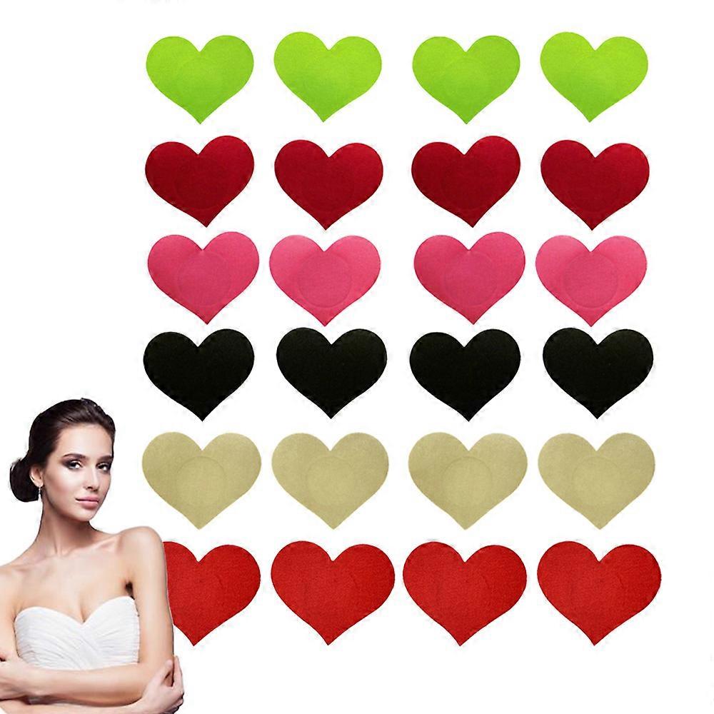 12 par brystvortetrekk engangs sateng hjertekaker selvklebende brystdeksel kronblader klistremerker for kvinner