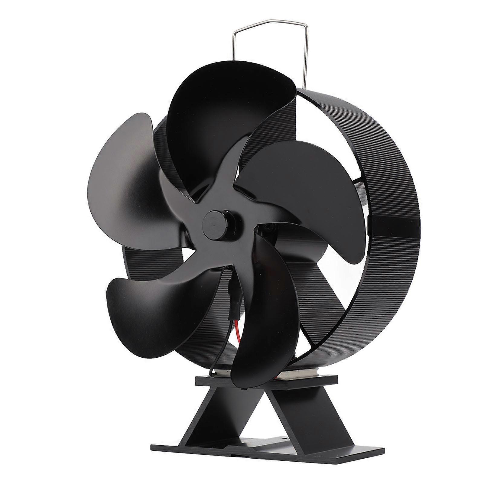 5-Blade Wood Burning Stove Fan - Heat Powered High Temperature Resistant Circulation for Fireplace