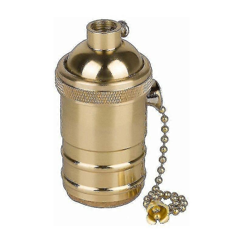 Oude E27 socket socket met koperdraad schakelaar, koper messing cadeau