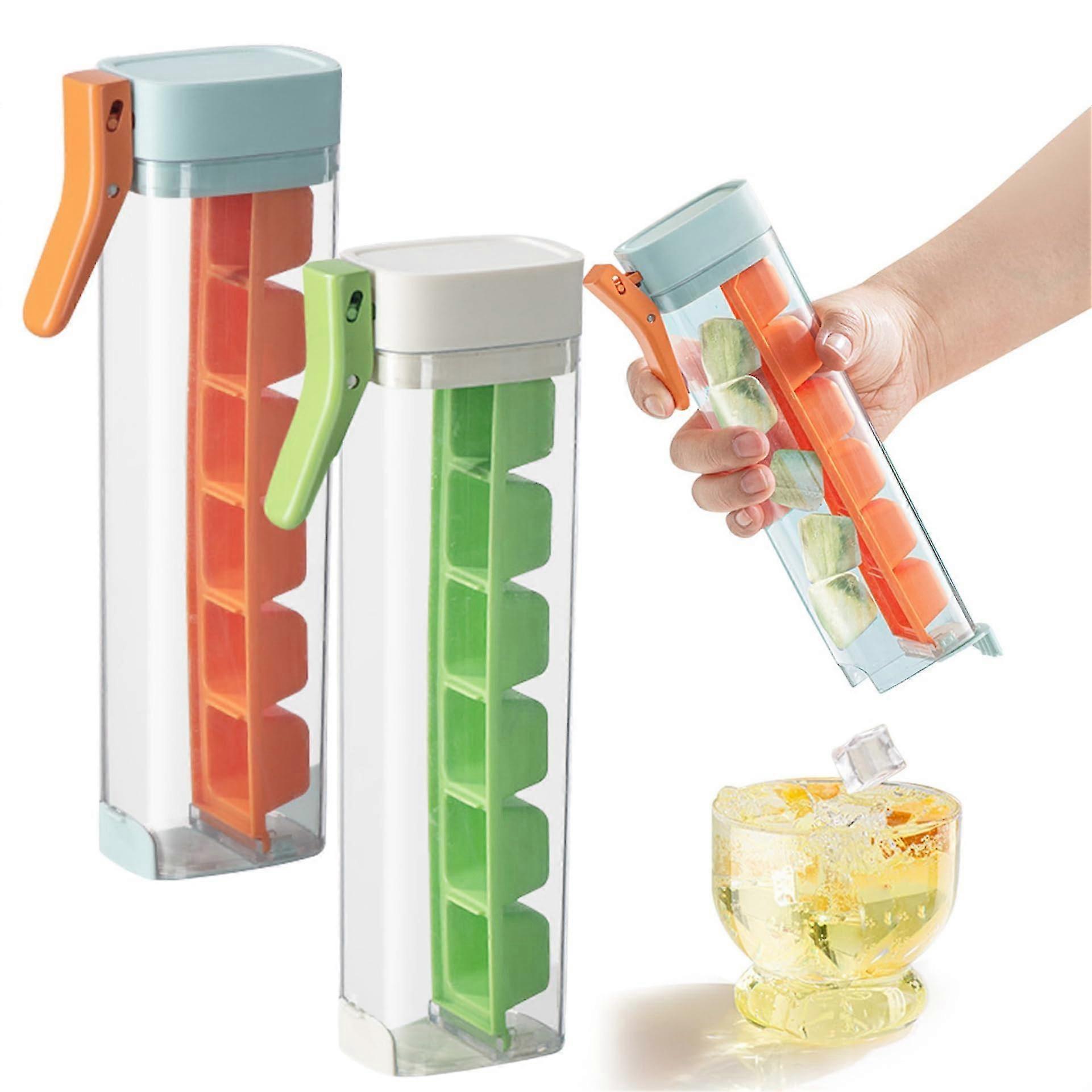 2024 New Ice Cube Trays 6-Cell Ice Lattice, Food Grade Press Ice Cube Trays, One Handed Deicing Lattice Moldss, BPA Free -GSLA