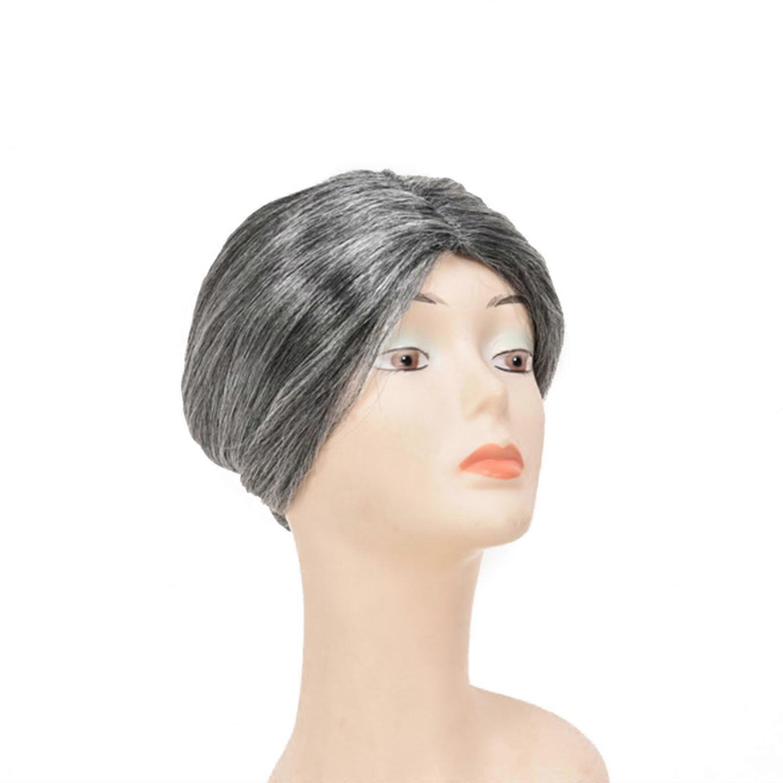 Rollenspel pruik grijs haar grijze pruik cos mode oma bril ketting pruik cap ketting