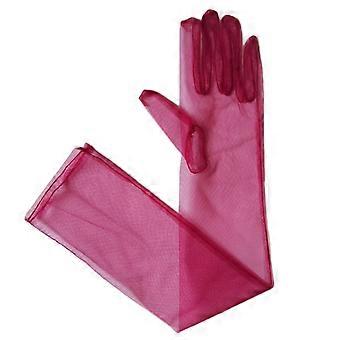 Vintage Tulle Gloves Full Finger Gloves 55cm Ultra Thin Gloves For Banquets-ZZY