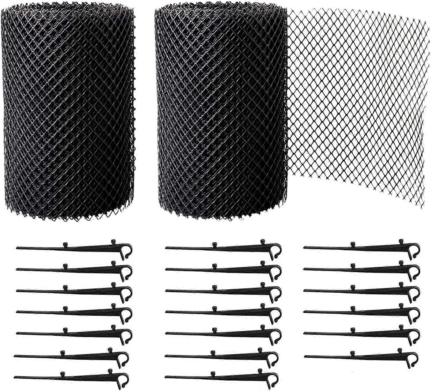 Rolls Durable PP Gutter Protection Grilles, Roof Protection and Leaf Protection + PLUS 20 Fixing Hooks + 18cm Width + 16m Length