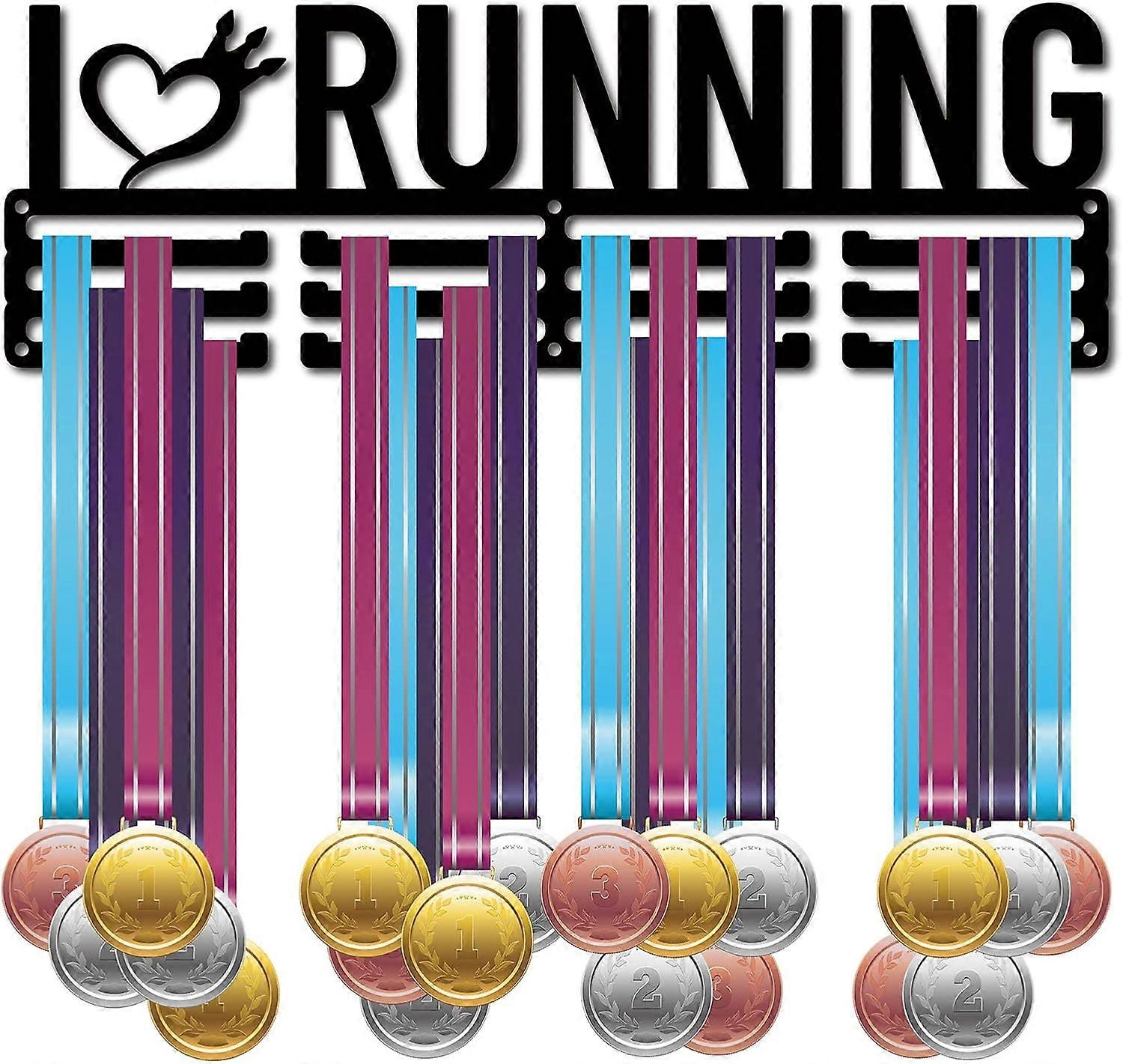 Running Medal Holder Sport Runner Athlete Medals Hanger Display Stand Wall Mount Decor Holders for Runners Home Badge Medalist Running Soccer Gymnasti