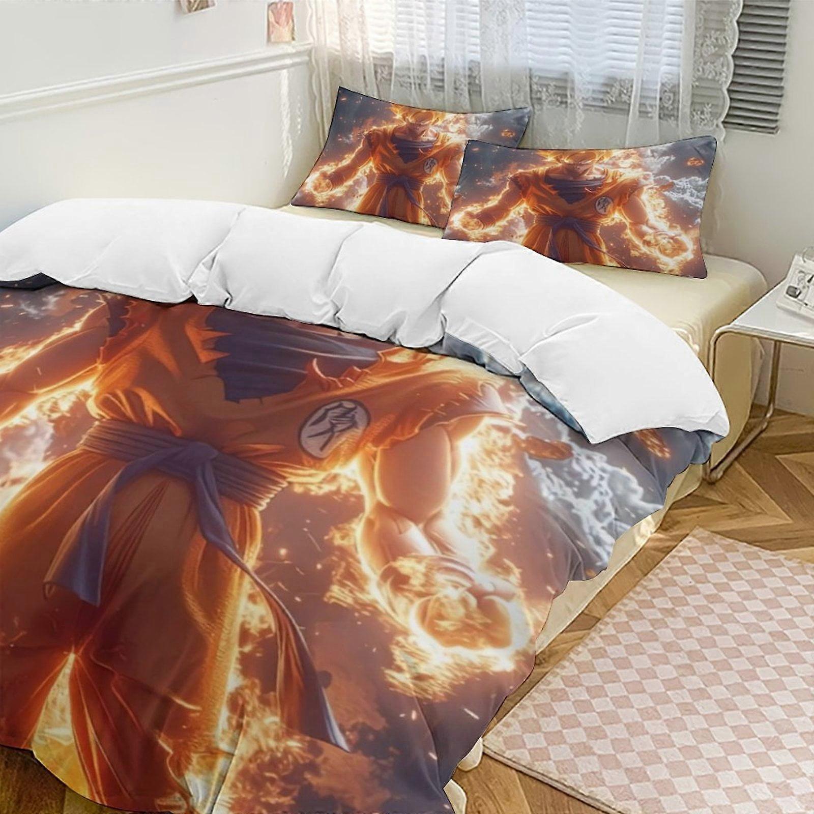 סט מצעים WY424 DRAGON BALLסט שמיכות 3 חלקים, עיצוב מצעים מותאם אישית לילדים ובני נוער ZA424