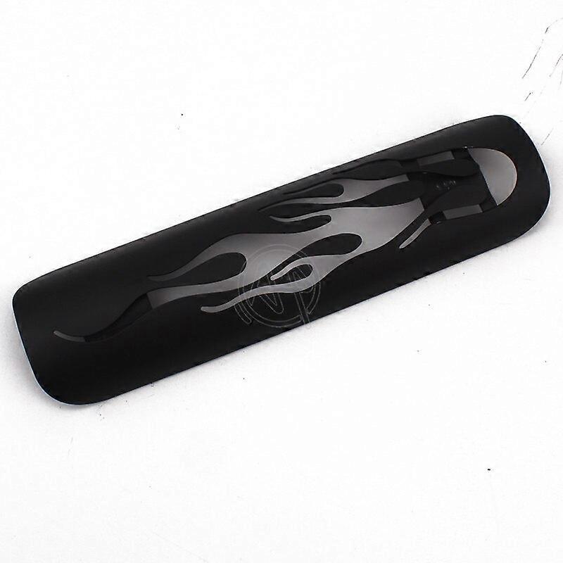 22.8cm Motorcycle Flame Style Exhaust Muffler Pipe Heat Shield Cover Guard Protector Universal For Honda Harley Black/Chrome Motorcycle Elbow & Wrist