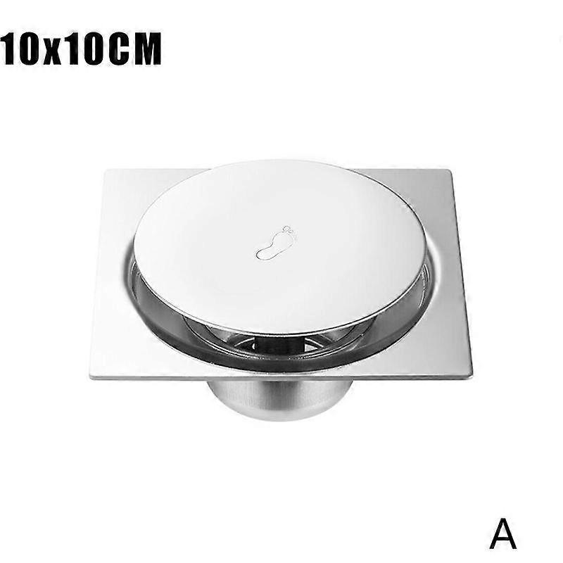 Shower Steel Hotel Bathroom Bouncing Durable Waste Cover Floor Drain Deodorant Silver Pedal Type Square Easy CleanCraft Pipe Cleaners