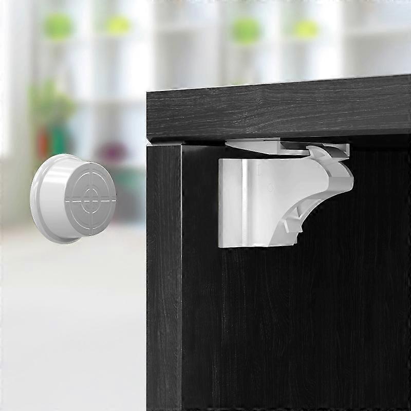 Baby Safety Cupboard Door Stopper (4 Locks + 1 Key), Child Safety Drawer Cabinets Magnetic Locks Security Cabinet