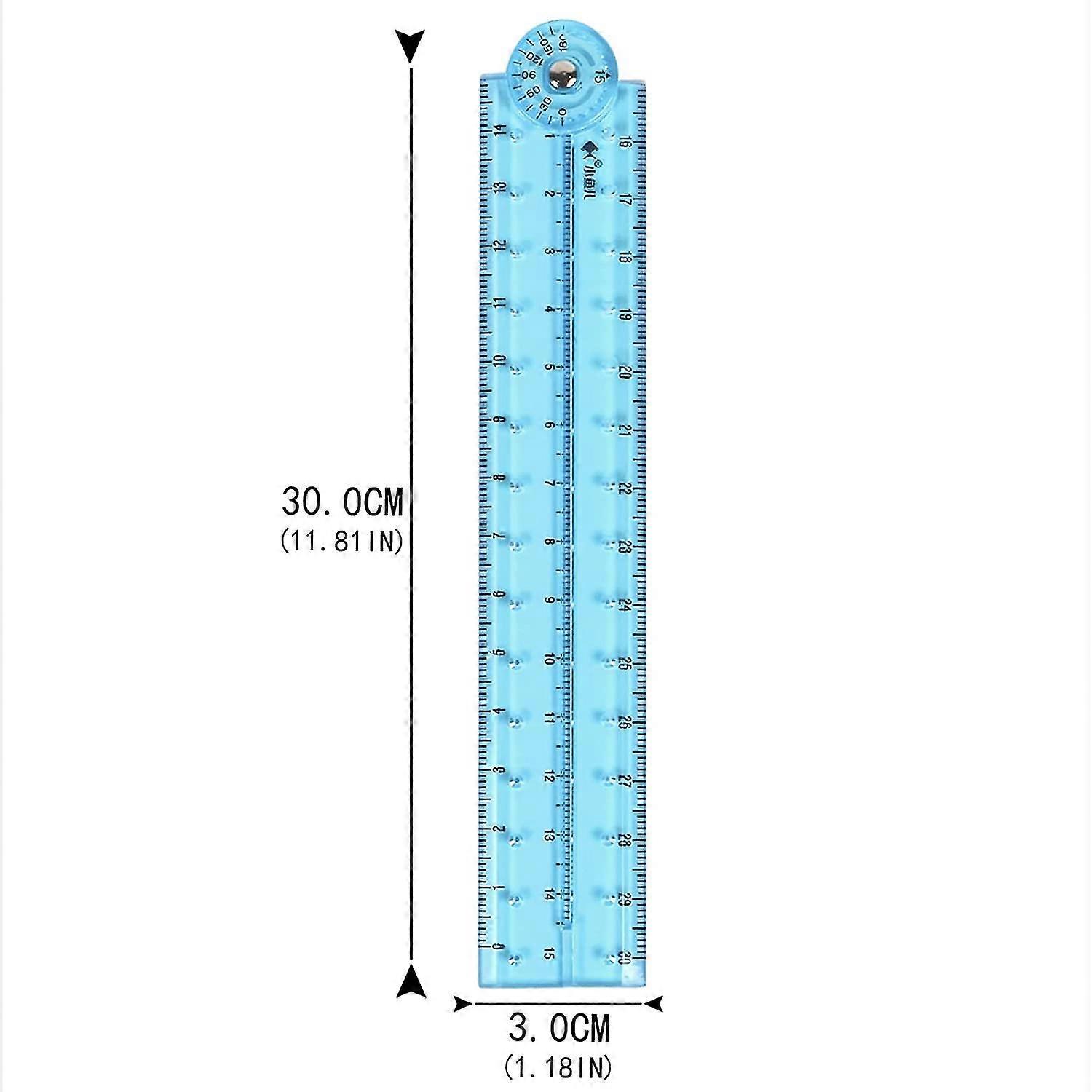 Set 3 Righelli Pieghevoli 30 Cm - Plastica Flessibile Per Scuola, Ufficio E Disegno
