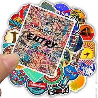 50pcs Retro Outdoor Travel Graffiti Stickers Sign Building Stickers ...