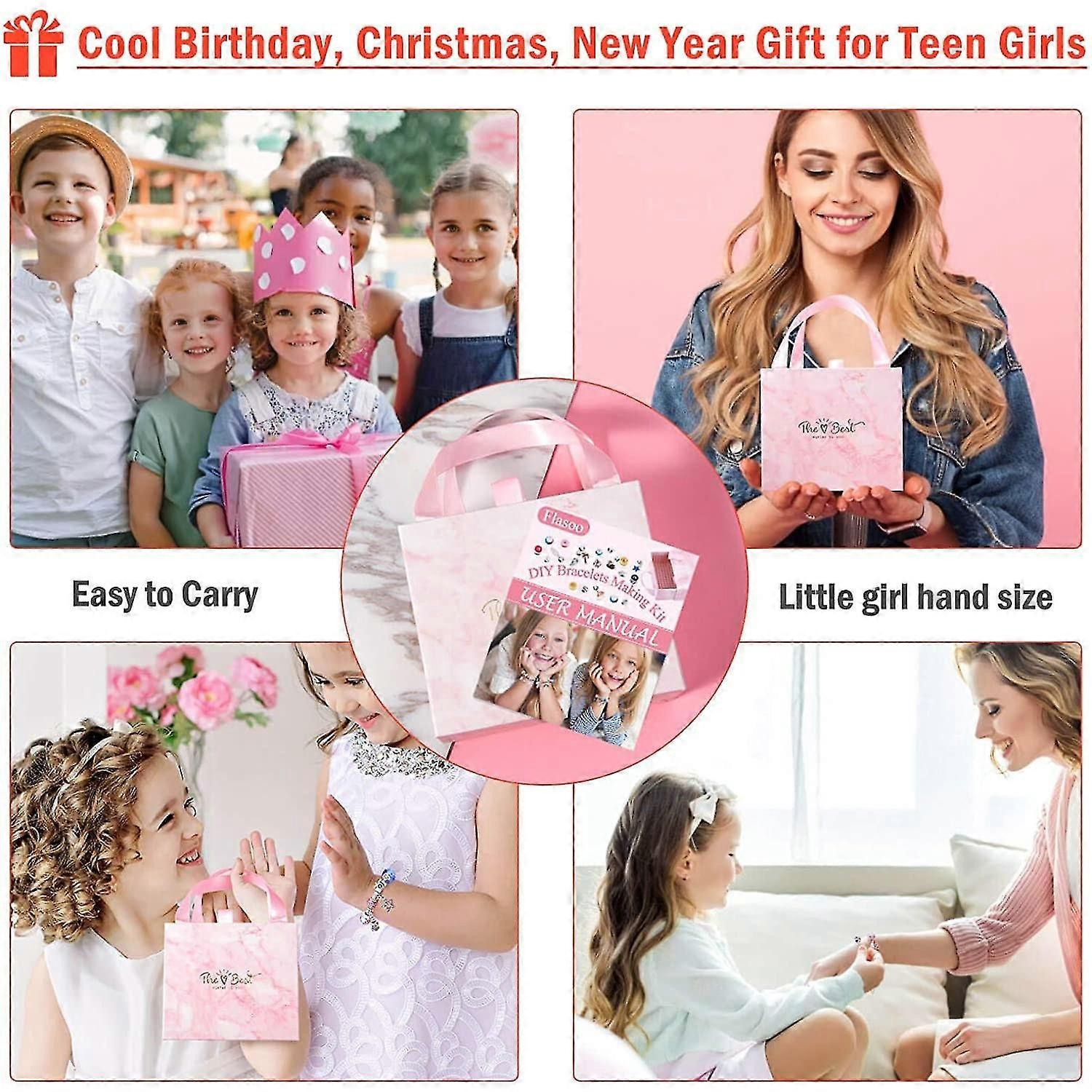 女の子チャームブレスレット作るキットDIYジュエリー作りキット子供のためのキット