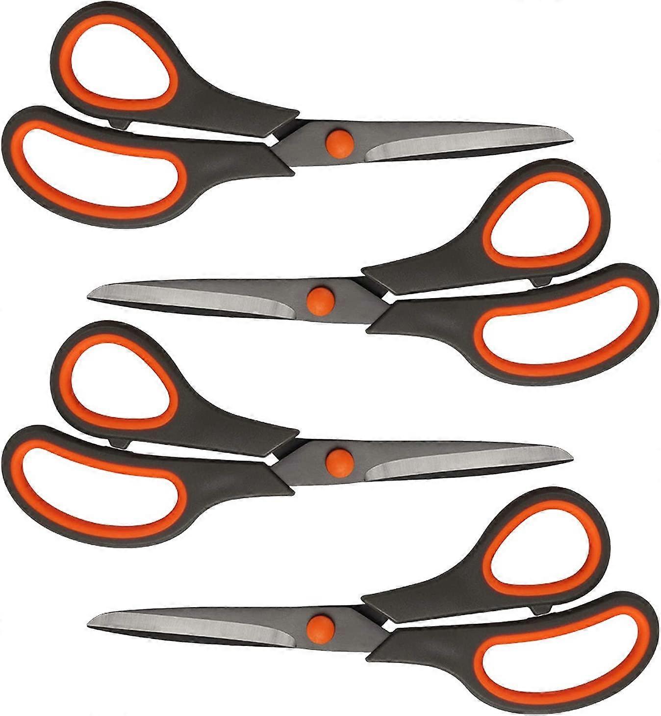 Scissors, 8 Inch Multipurpose Scissors 4-Pack, Ultra Sharp Titanium Blades, Heavy Duty Sharp Scissors for Office Home School Teacher Older Kids Classr