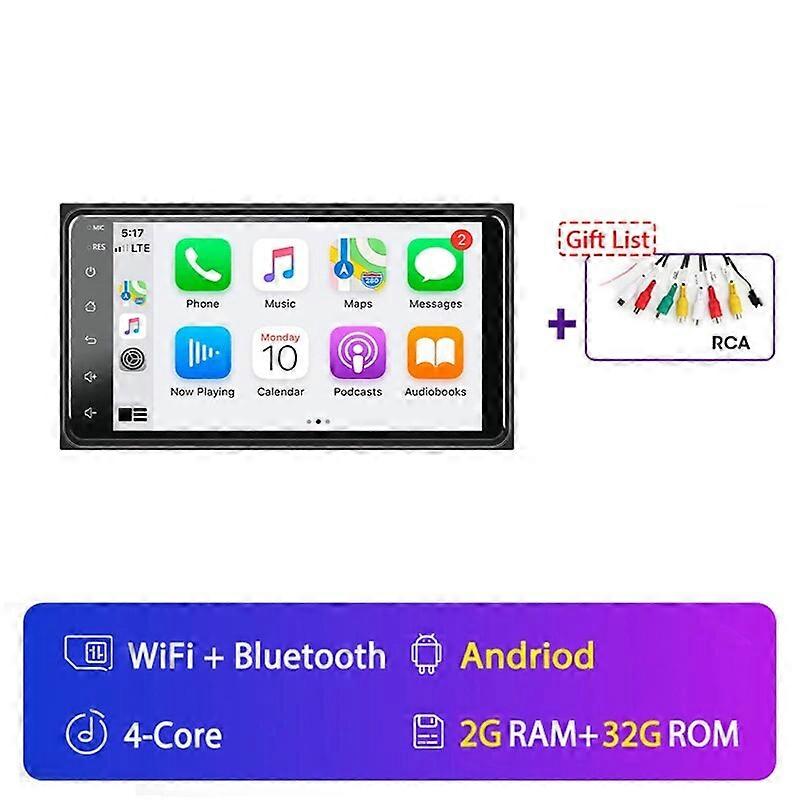Andriod 12 Autoradio Autoradio pour TOYOTA Corolla Crown Camry Hiace Previa RAV4 Prado VIOS 2 Din Universel 7" Lecteur multimédia