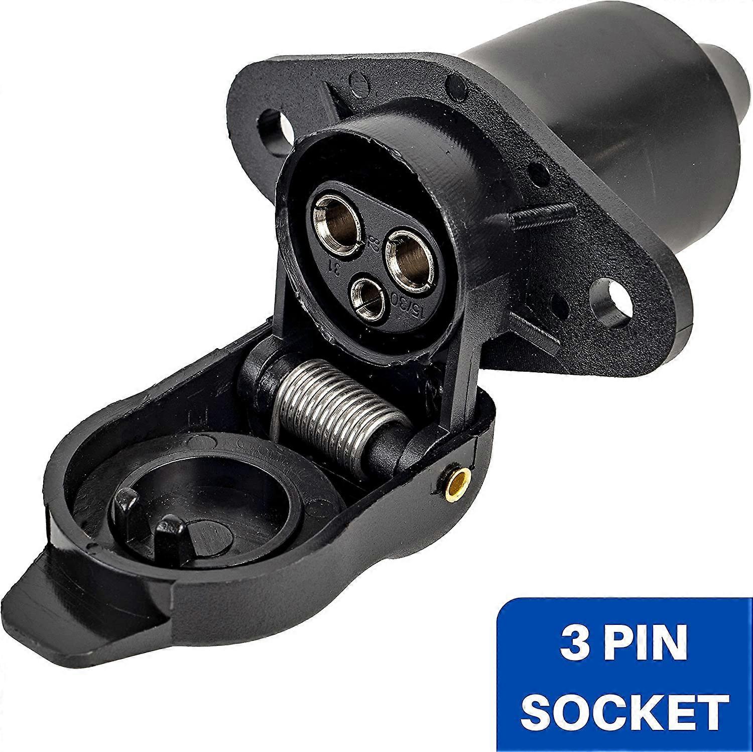 3-pin adapter for connecting trailers and caravans, screw connector,3-pin socket,12 V,drawbar socket