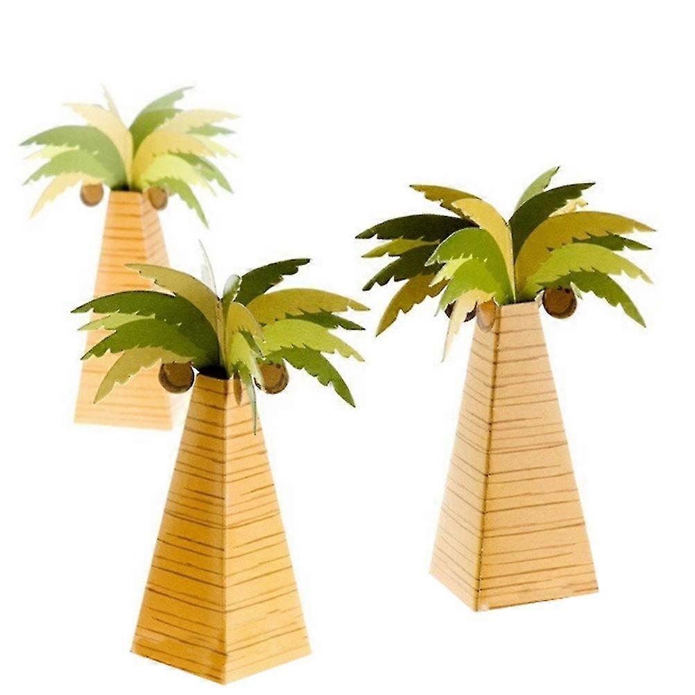 50pcs Hawaiian Style Funny Coconut Tree Candy Gifts Boxes For Wedding Party Favors