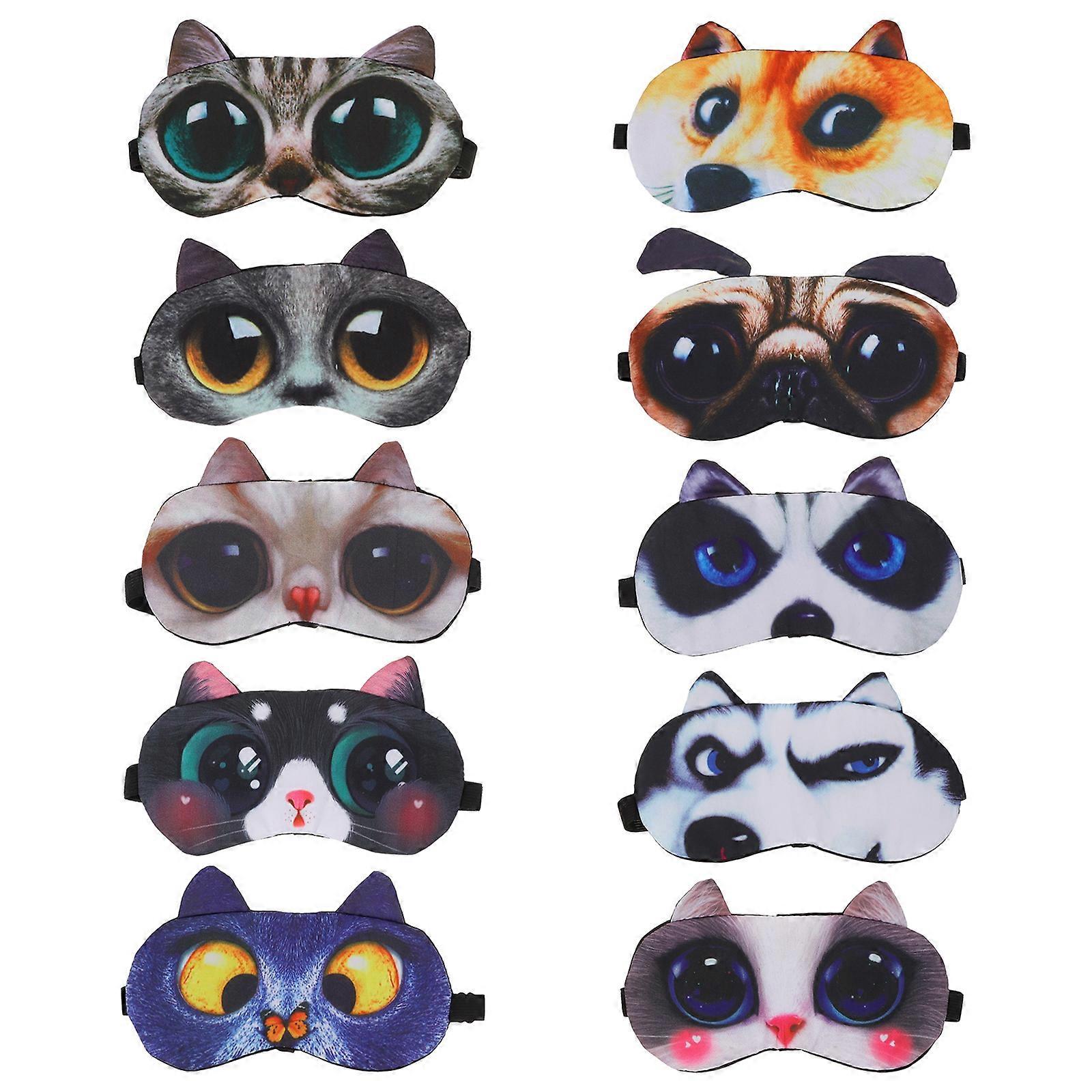 10Pcs Sleeping Eye Masks Eye Shading Masks Eye Masks for Home Assorted Color