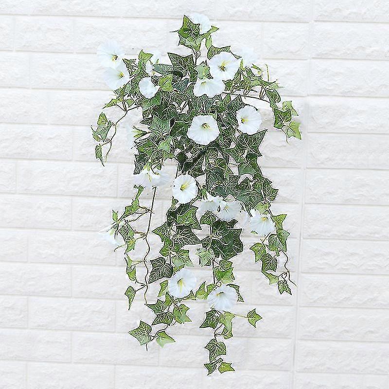 2pcs Hanging Basket With Artificial Vine Silk Petunia Flowers