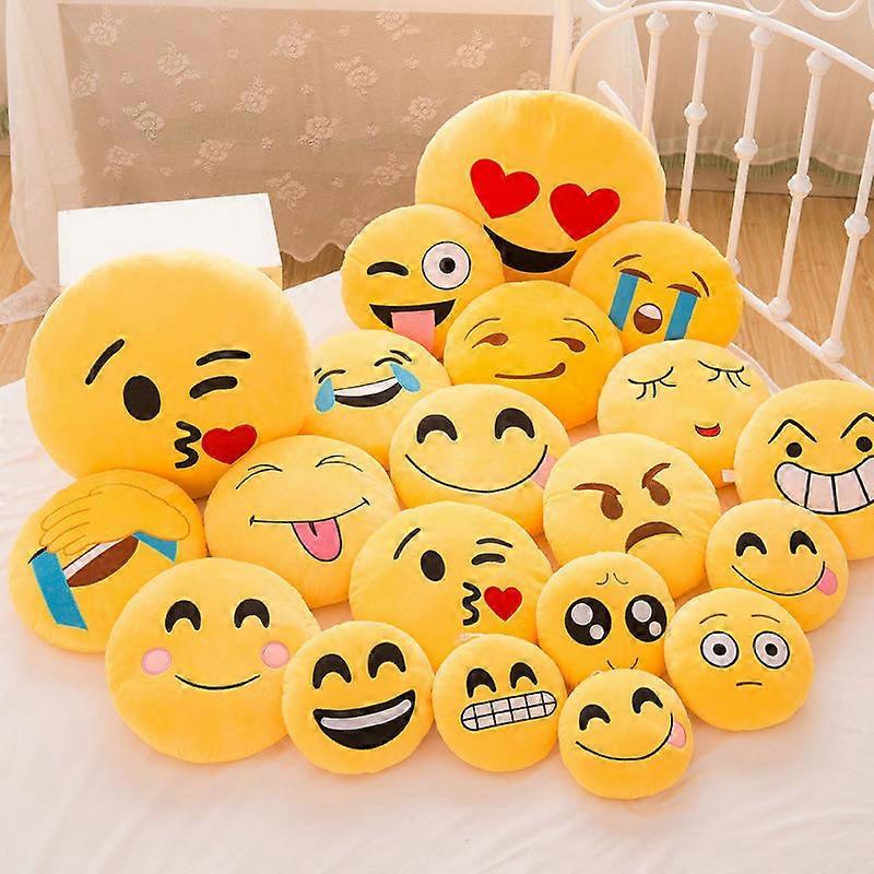 Pillow Soft Plush Emoticon Round Cushion Stuffed Toy For Kids Girls Boys Gifts