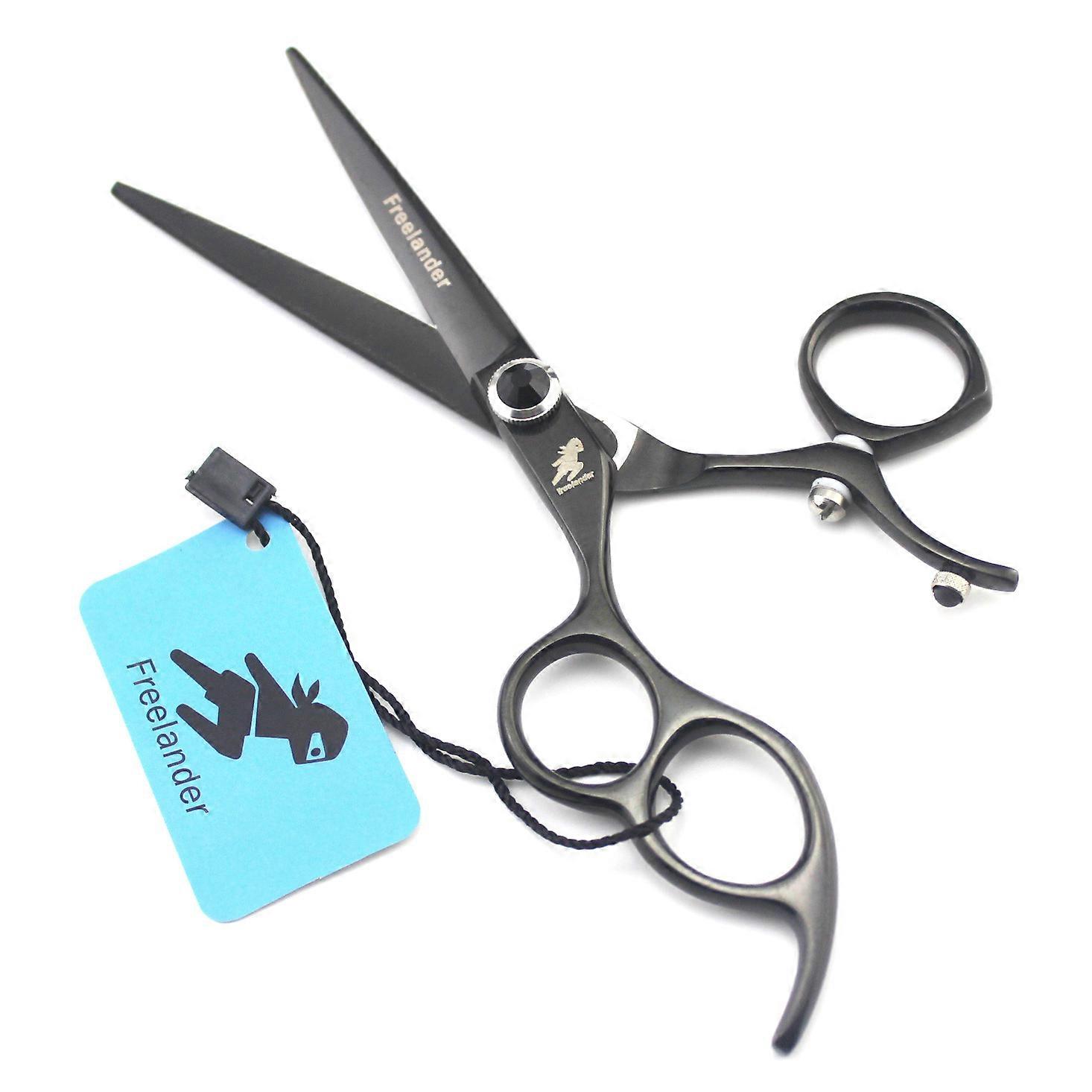 Tesoura para canhotos preta com cabo de 6,0 polegadas Tesoura plana Tesoura para canhotos