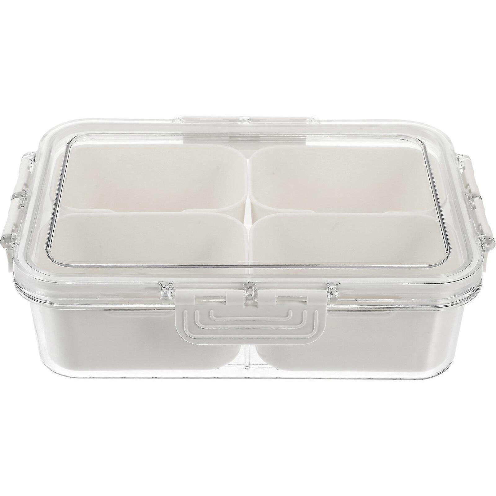 Divided Sealed Box Sealed Container with Clear Lid and Handle Kitchen Sealed Spice Box