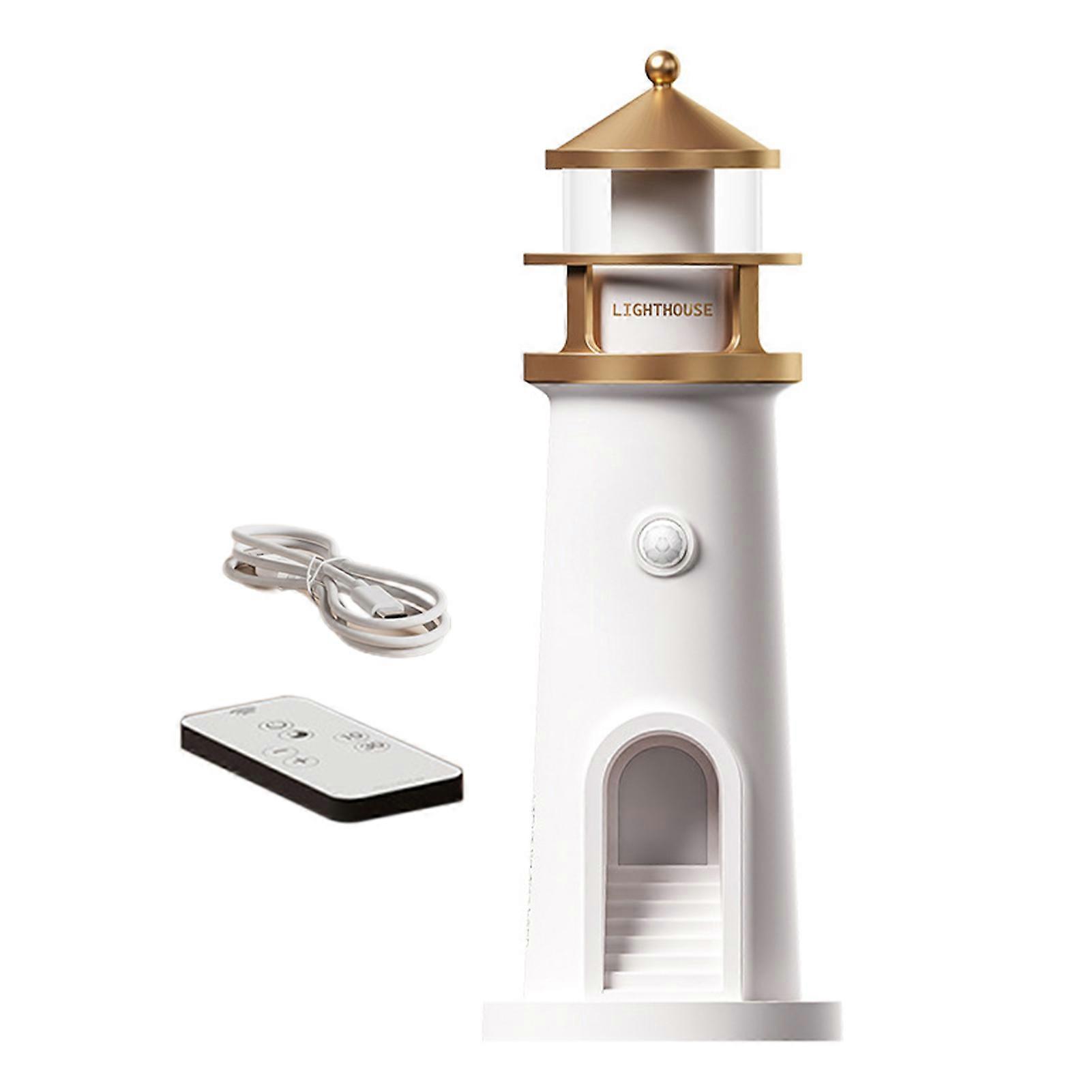 Moon Lamp Projector LED Night Light with Remote Control Adjustable Brightness Timer Function Rechargeable Lighthouse Night Light Table Decor