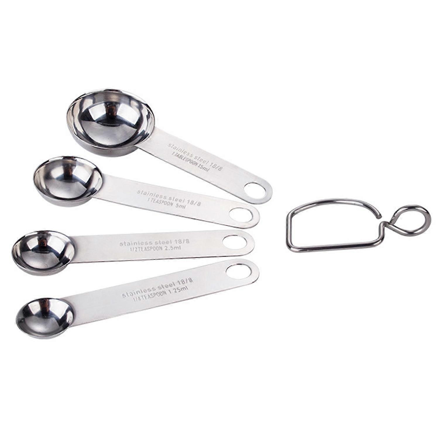1Pc/1 Set Measuring Spoon Polished Surface Rustproof Corrosion Resistant Food Grade with Scale Mark