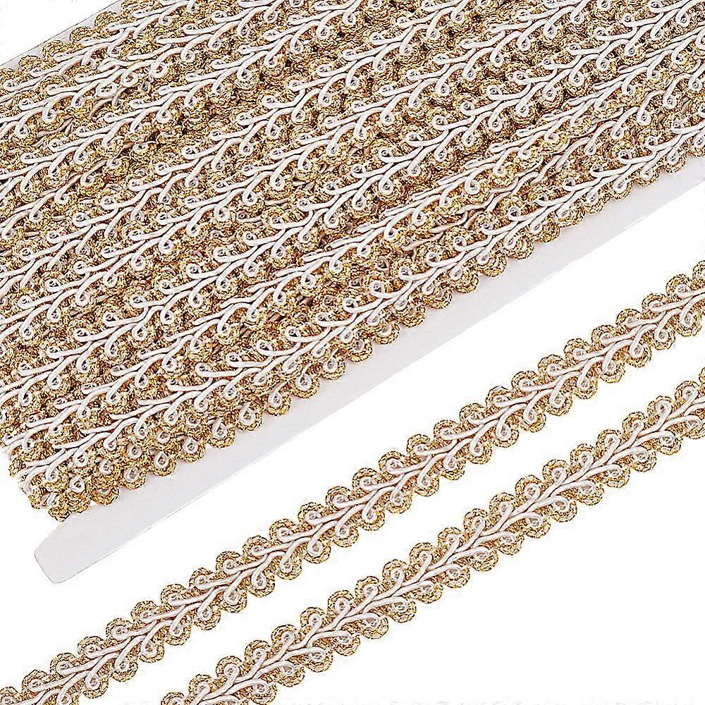 20 Yards Polyester Lace Ribbon Wave Edge Lace Trim Clothes Accessories Goldenrod 1/2 inch(14mm)