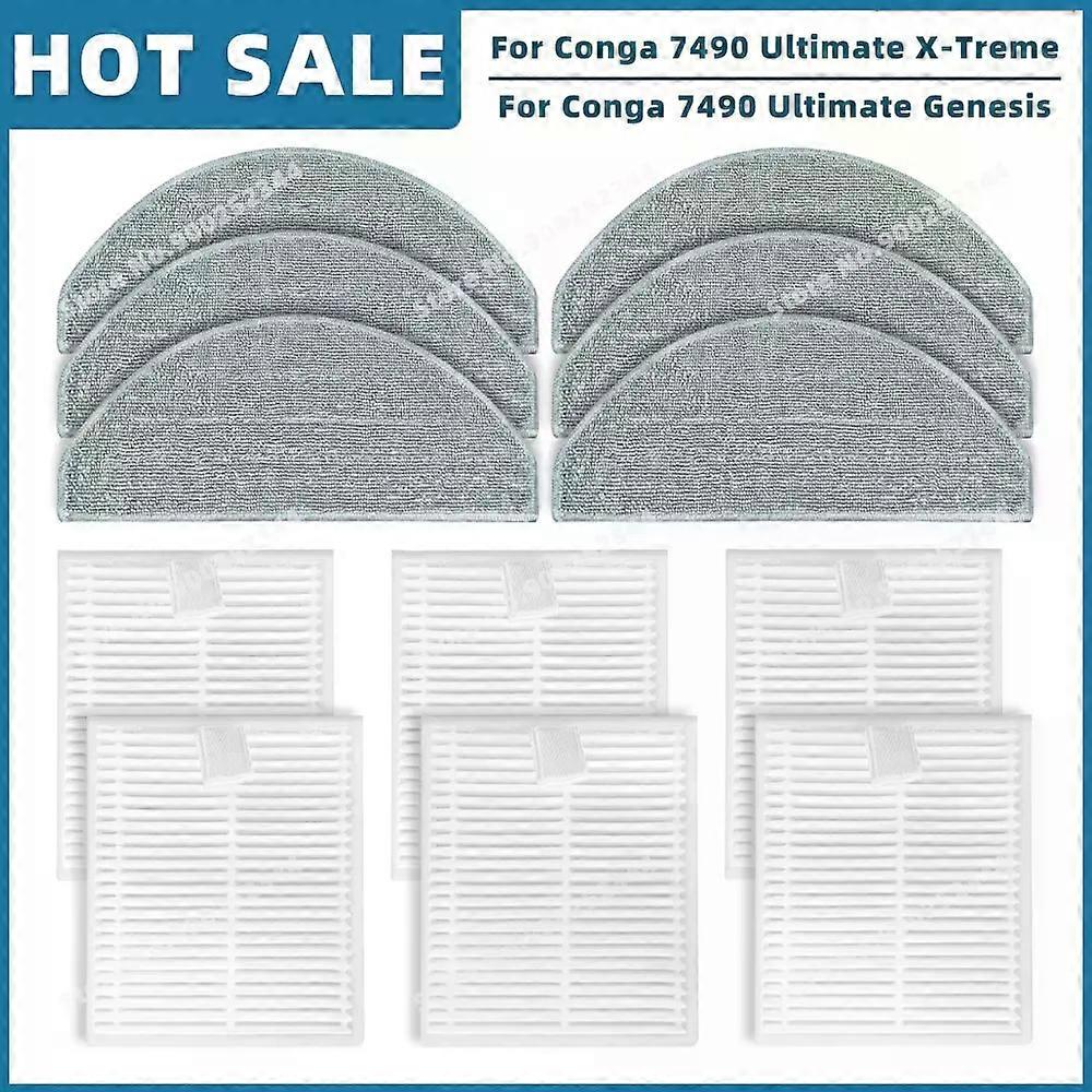 Compatible For Conga 7490 Ultimate X-Treme, 7490 Ultimate Genesis Replacement Spare Parts Accessories Mop Cloth Filter