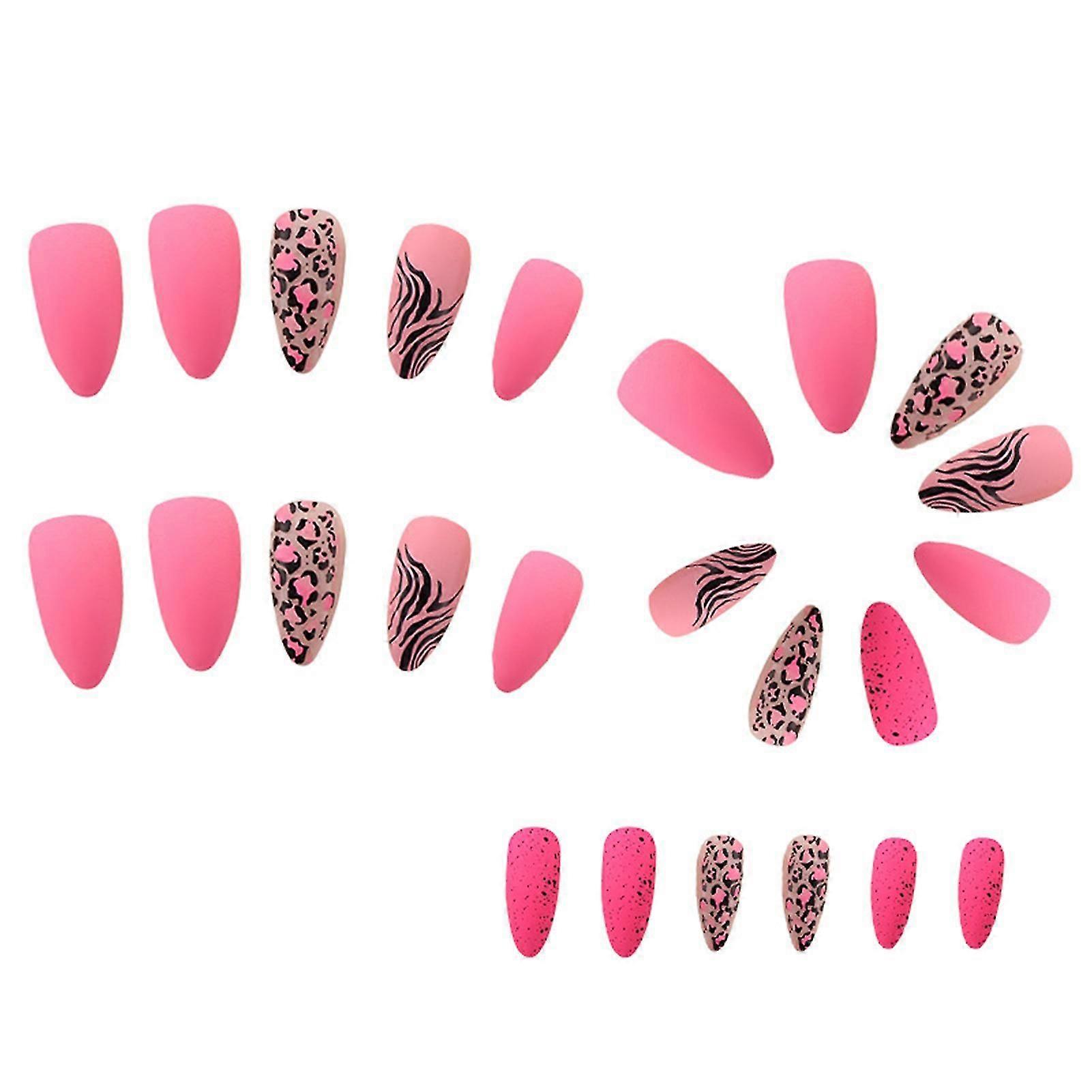Multiple Pattern Press-on Nails Durable Full Cover False Nails Jelly Glue Model