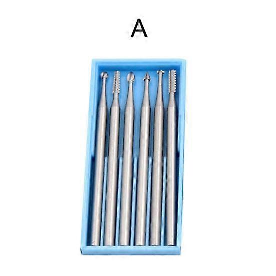 6Pcs 2.35mm Shank Tungsten Steel Rotating Wood Engraving Drill Bit Carving Tool