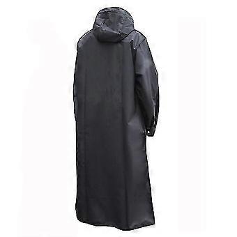 Black Fashion Adult Waterproof Long Raincoat Women Men Rain Coat Hooded For Outdoor Hiking Travel Fishing Climbing Thickened-Good