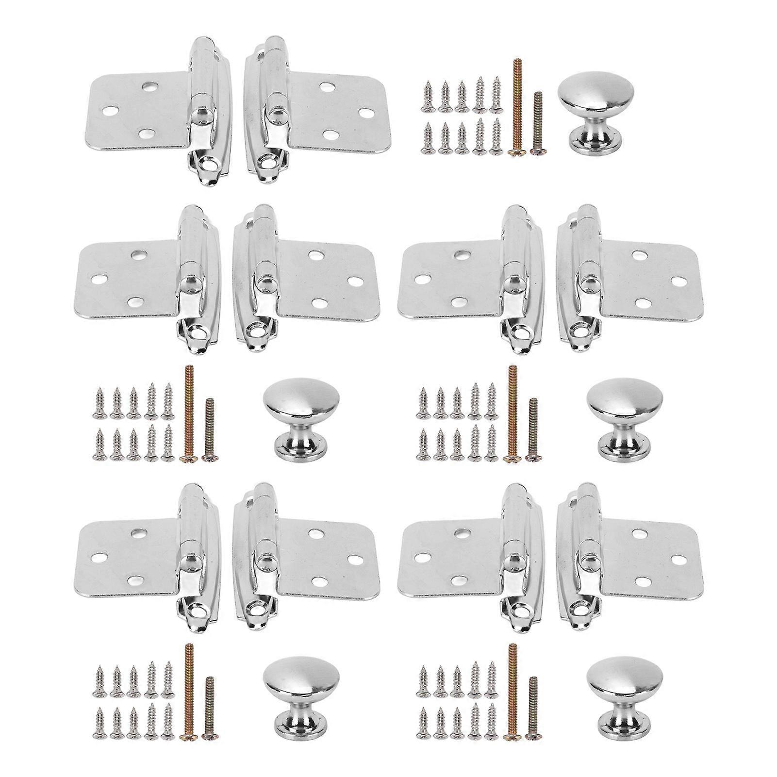 RV Trailer Self Closing Hinges Knob Set Variable Overlay for Kitchen Bath Office Cabinets