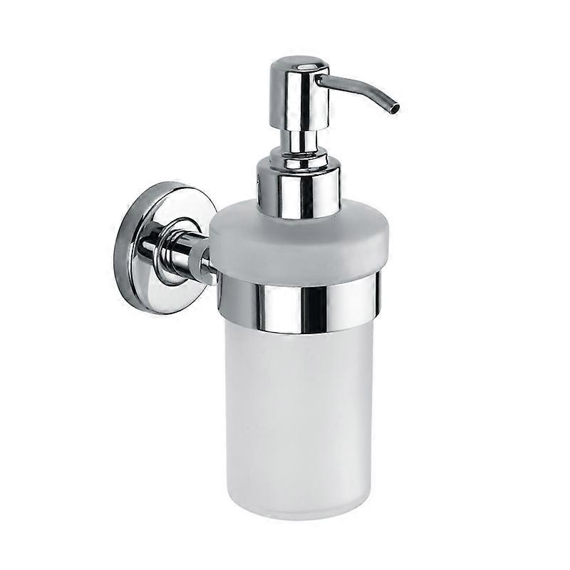 No-Drill Wall-Mounted Soap Dispenser with Removable Adhesive, Chrome-Plated, Easy Installation and Modern Design