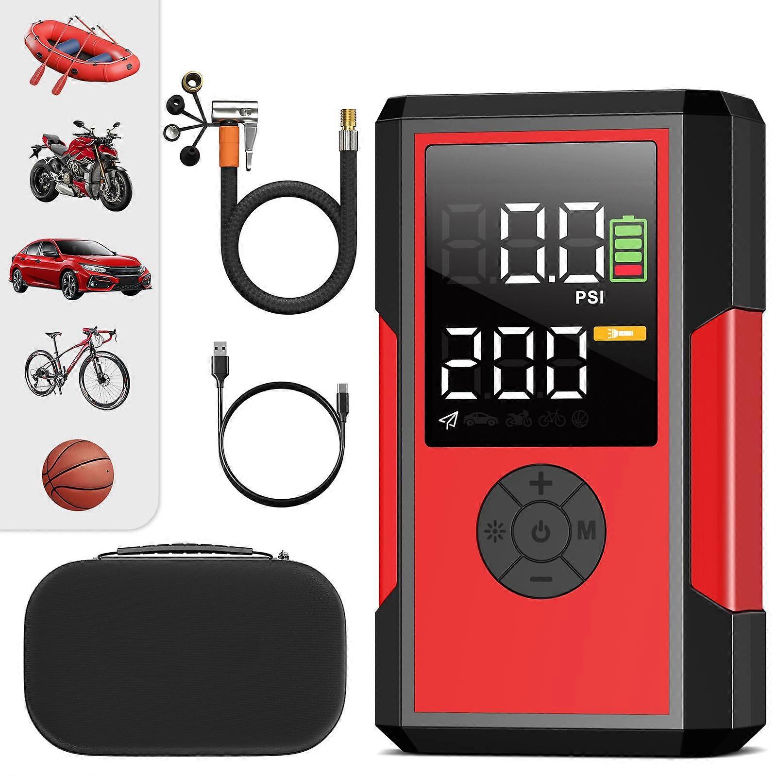 New 200PSI Car Air Compressor with Battery 10000mAh Portable Electric Tire Inflator for Car Motorcycle Air Pump Tire Inflatable Pump