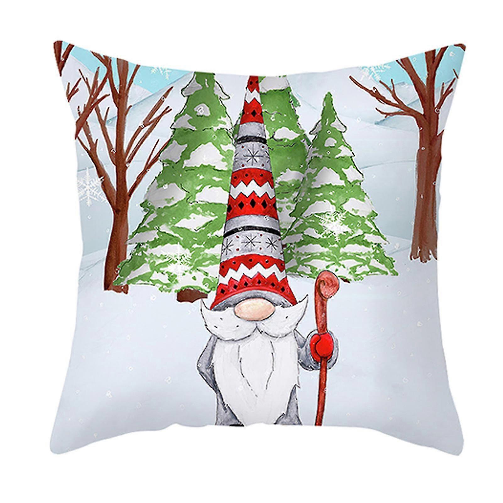 Pillow Slip Christmas Dwarf Print Easy-Care Polyester Throw Pillows Protector Cover for Home