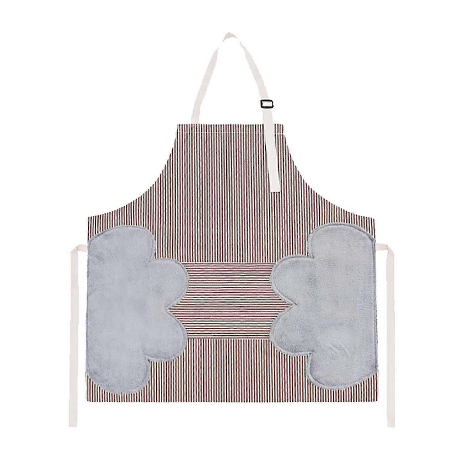 Strip Apron Kitchen Cooking Wipe Hands Pocket Pinafore Practical
