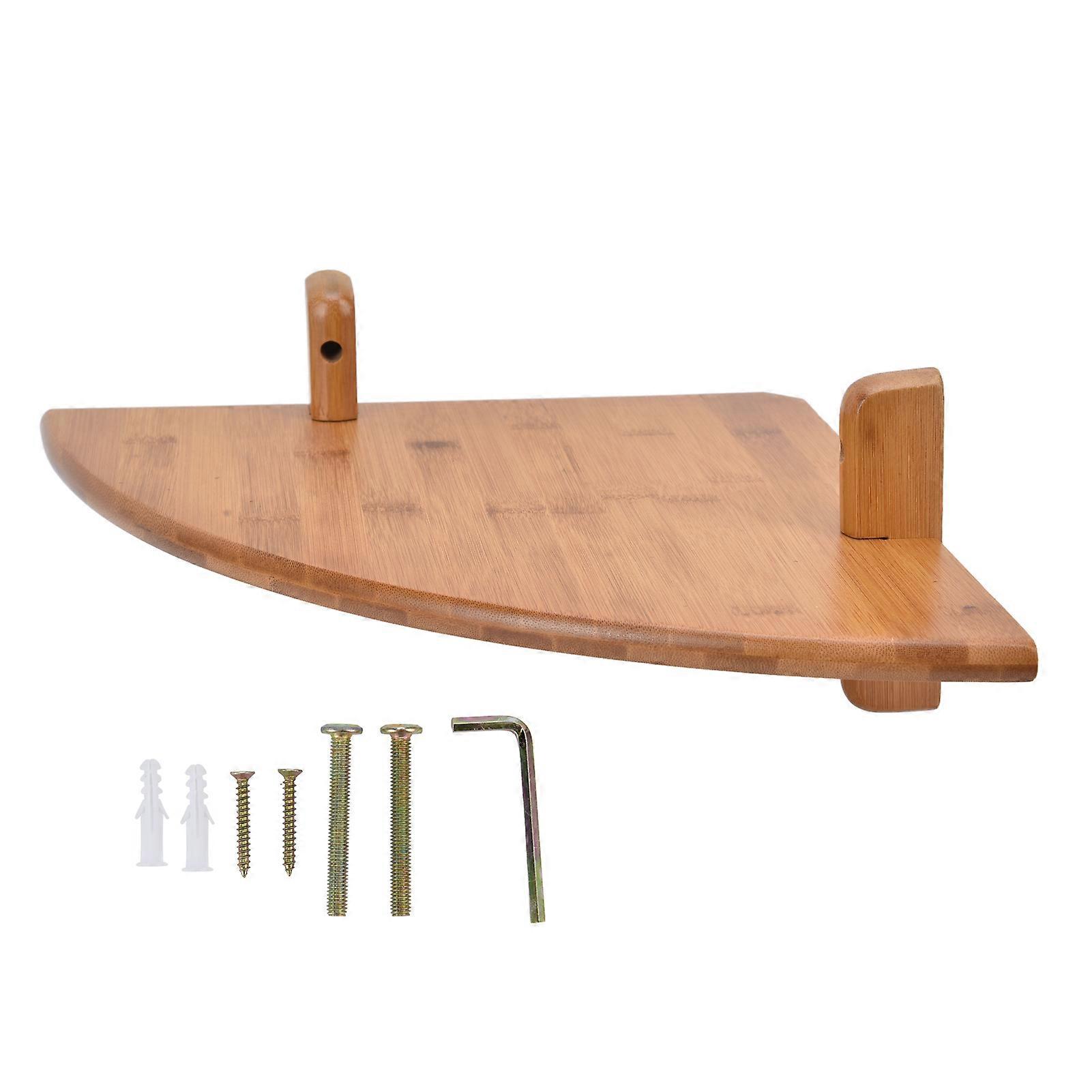 Corner Shelf, Wall Mounted, Bamboo Wood
