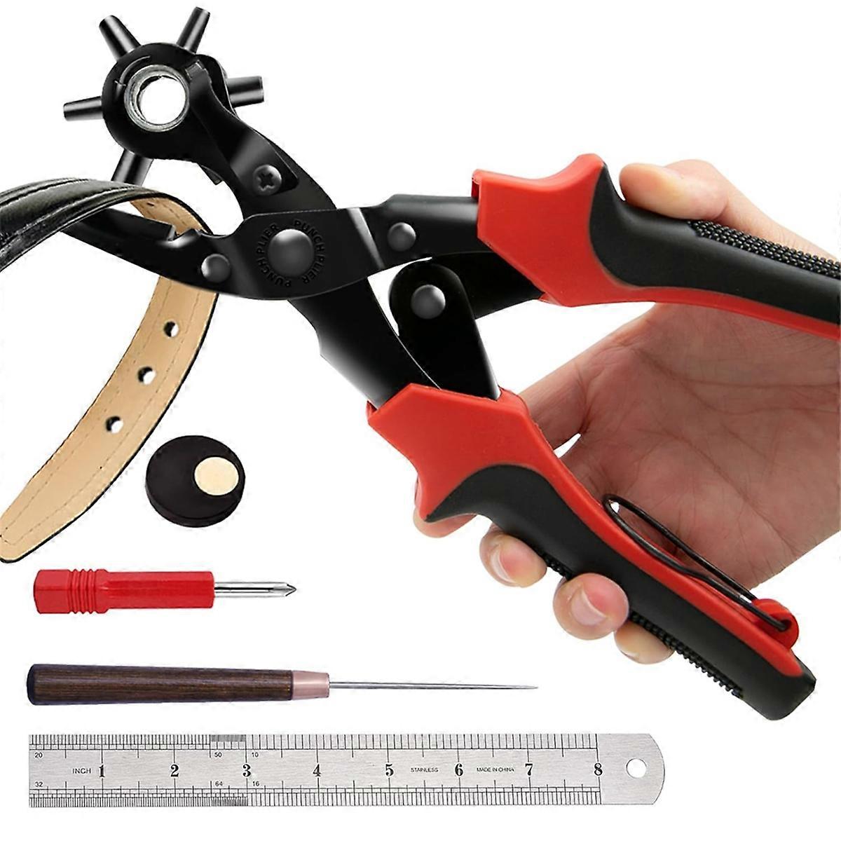 Leather Hole Punch Set, Super Heavy Duty Rotary Puncher, A