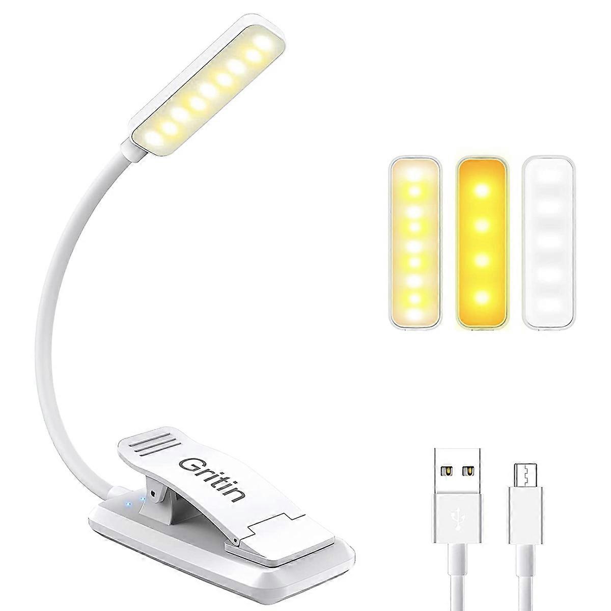 Rechargeable Clip Lamp for Seamless Reading, Stepless Dimming for Custom Brightness, 360° Bendable Flexible Neck, Sturdy Dual-use Clip, Perfect for