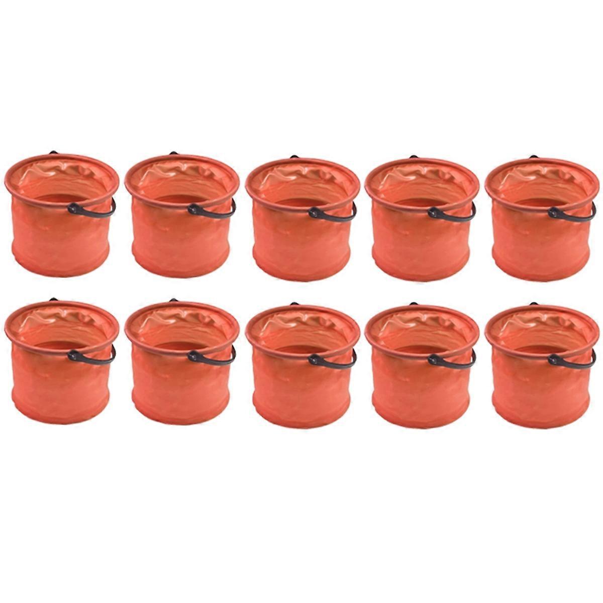 Orange Folding bucket, foldable portable fishing bucket