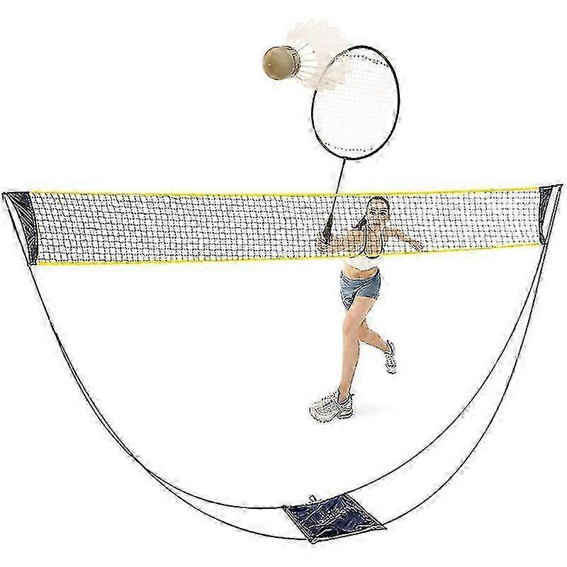 便携式羽毛球网套装，带立式手提袋，排球网，用于室外室内沙滩运动