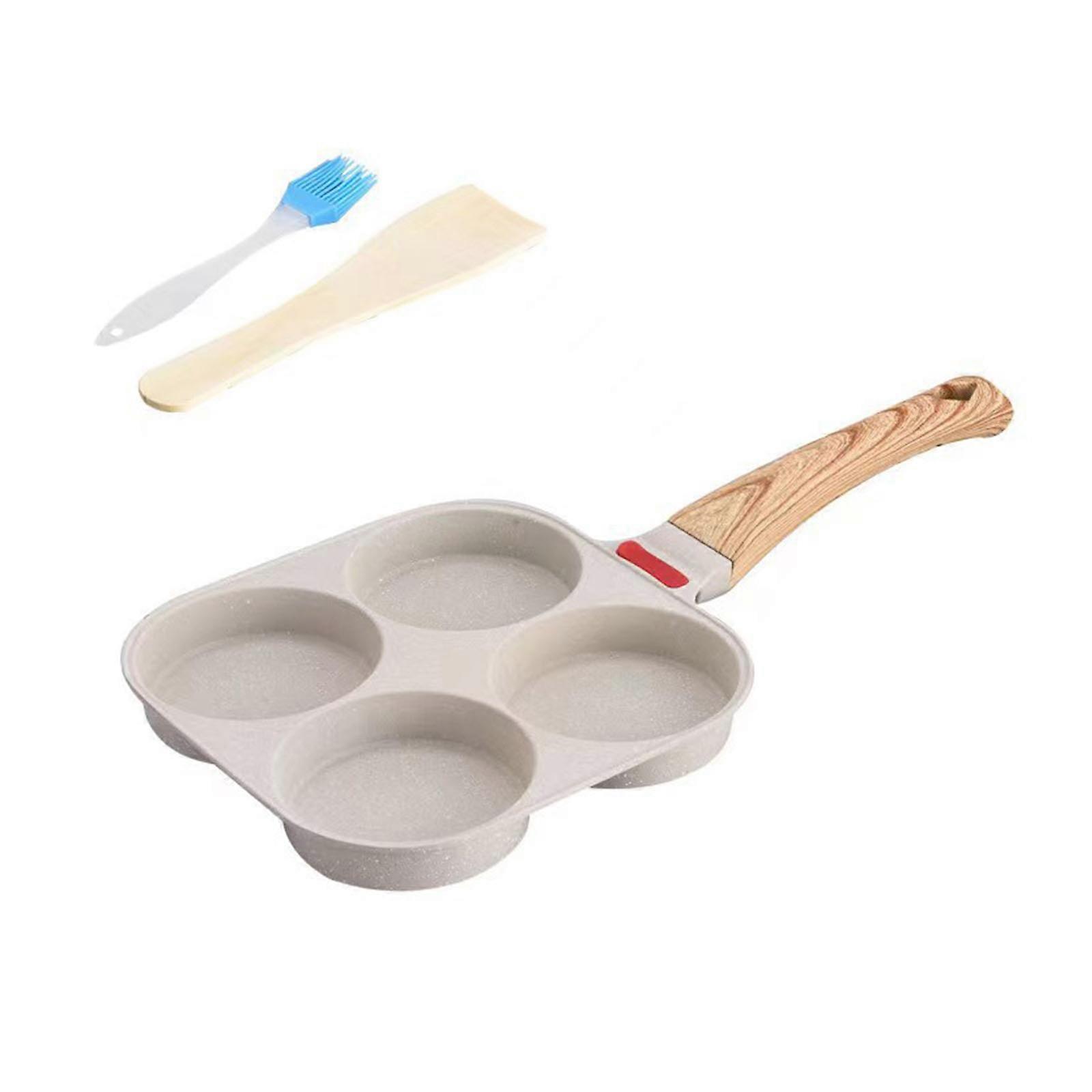 Thickened Omelet EggsFrying Pan with Nonstick 4 Cups Pancake Fried EggsPan Fit for Breakfast SkilletsEgg Cooker Pan Mold White