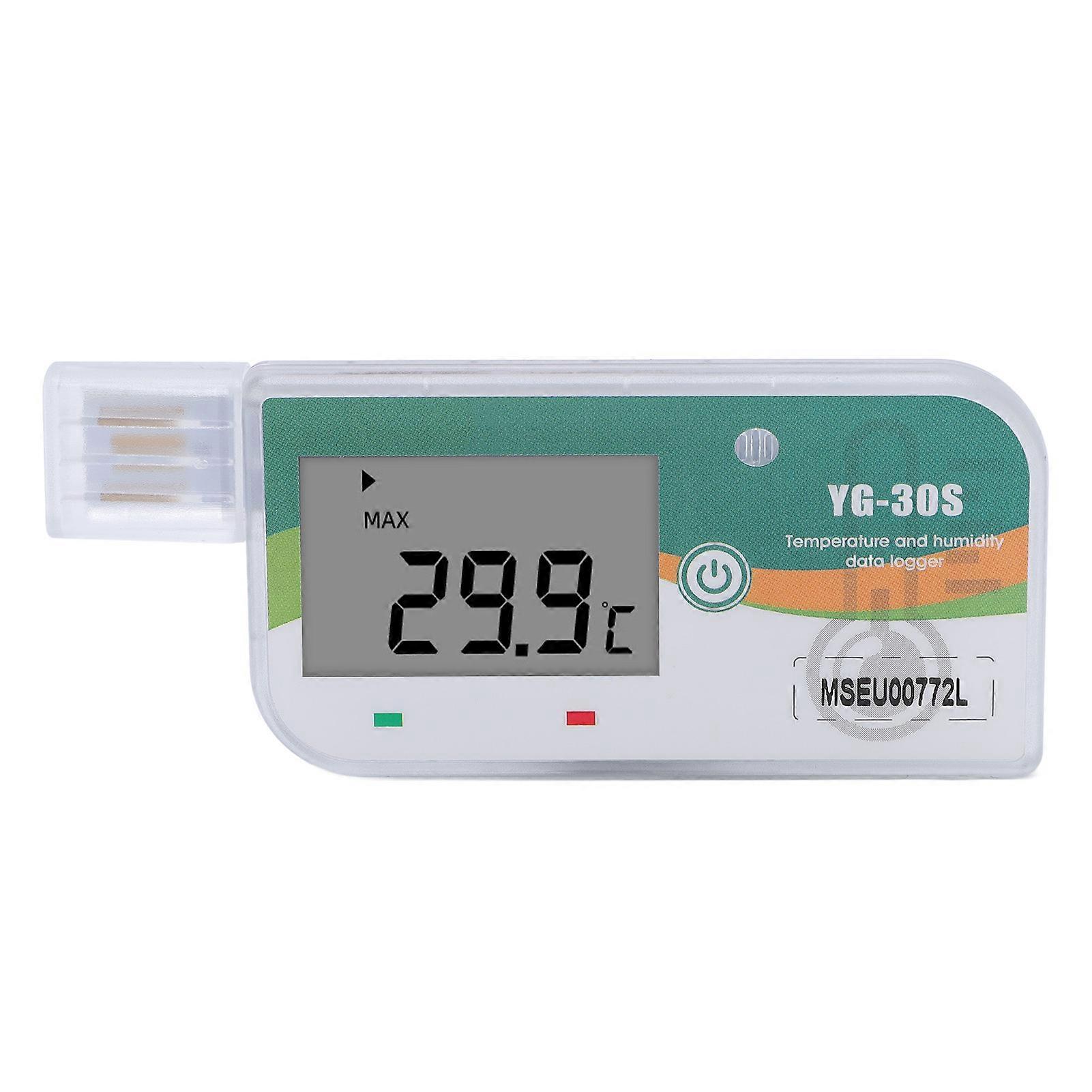 180 Days USB Temperature Humidity Data Logger Recorder with PDF Reports 35000 Points Single Use IP67 Water Resistant for Cold Chain Transportation