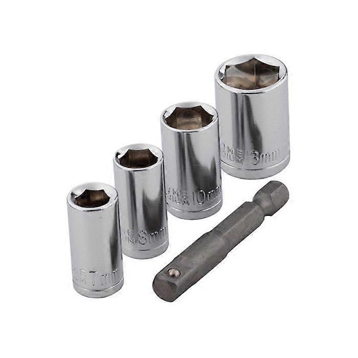 Socket Set - WOLFCRAFT - 7 to 13 mm - Steel - Hexagonal - Pack of 7 Sockets