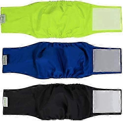 耐久性のある腹バンドと快適なデザインの3つのプレミアムウォッシャブルオス犬用おむつのパック