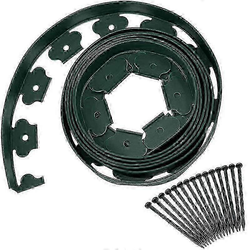 5m Flexible Garden Plastic Lawn Border - Height 5cm, Green