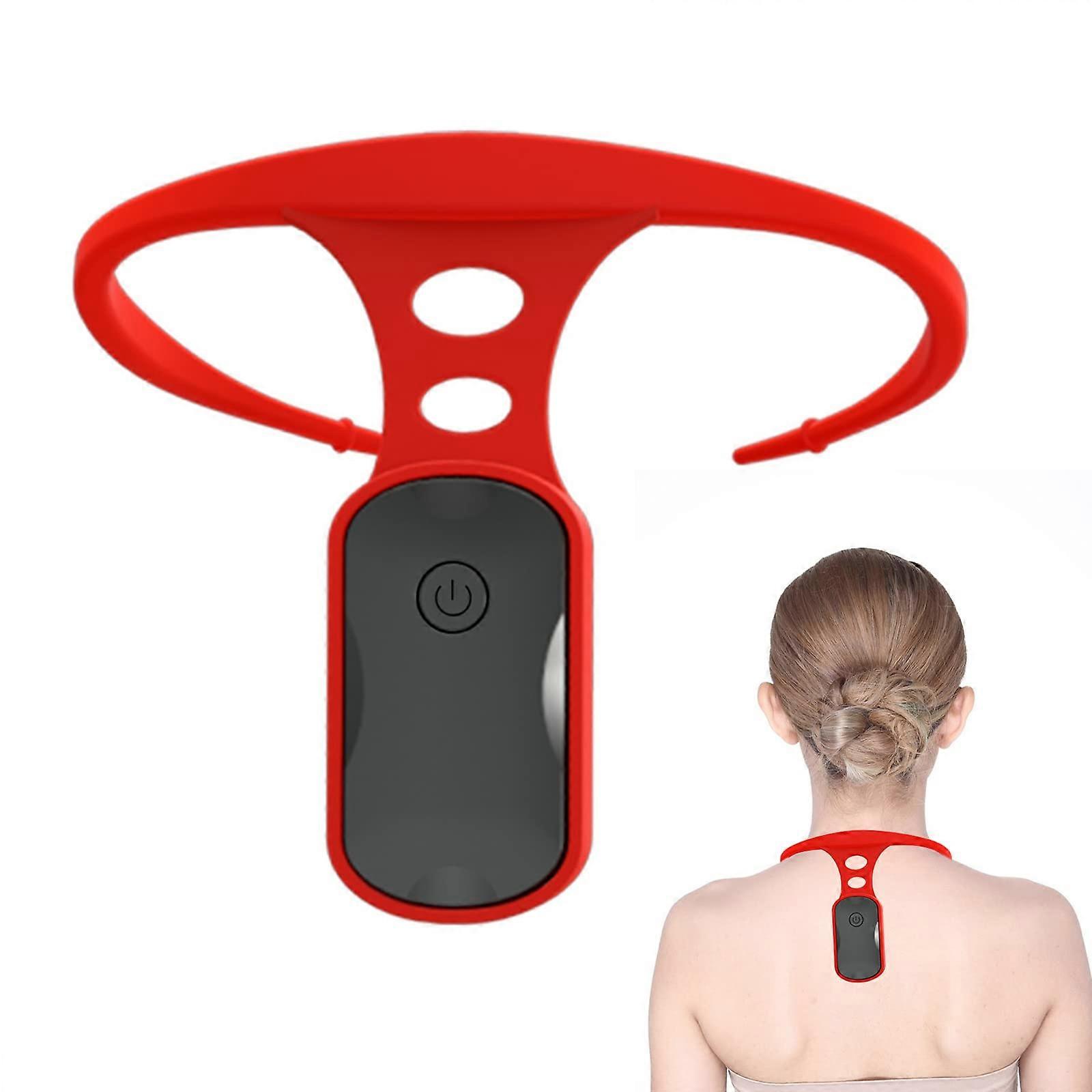 Smart Posture Corrector Trainer for Men and Women, Lightweight Durable Back Support, Real-Time Posture Monitoring, Red
