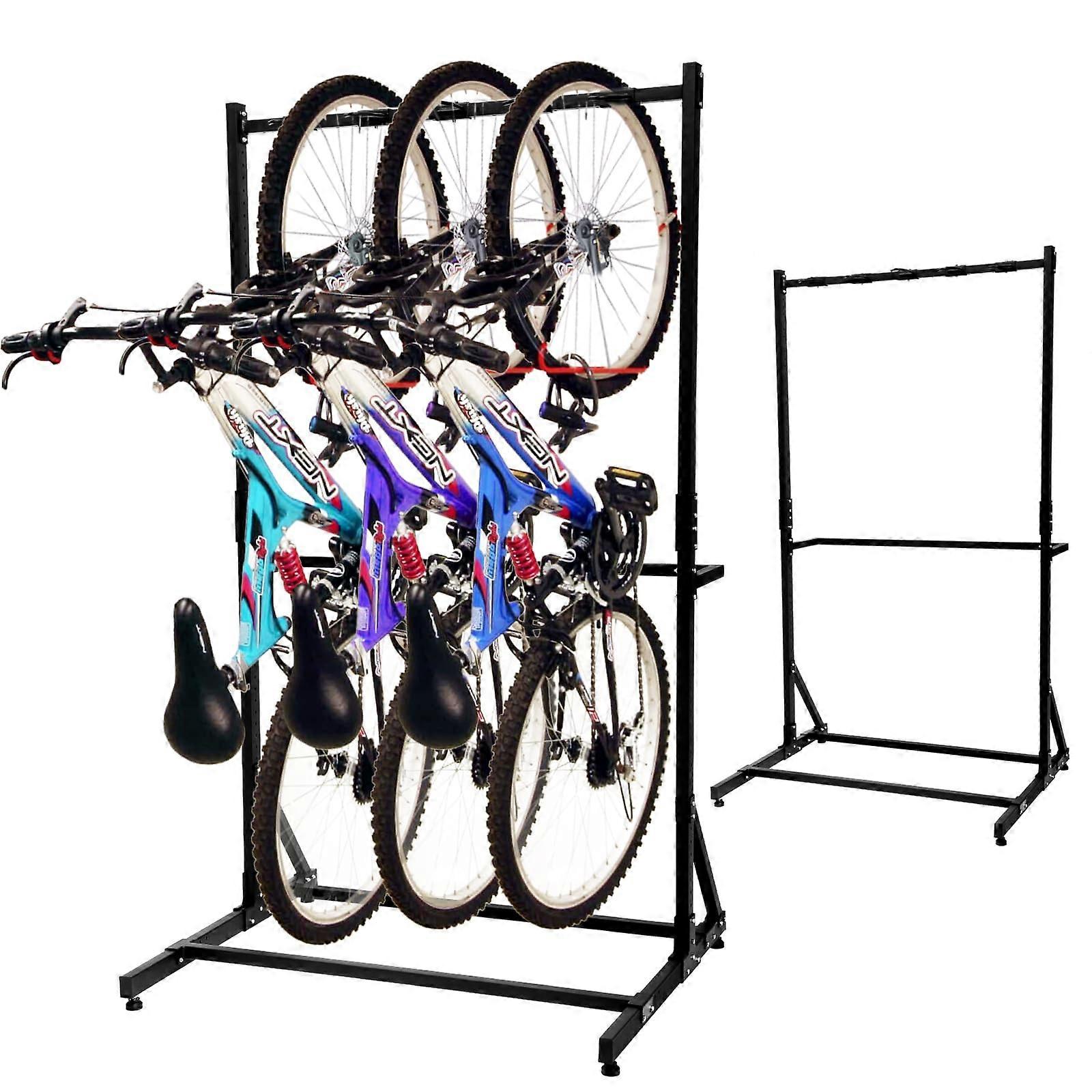 Freestanding bike racks, garage bike racks, floor bike racks, can accommodate up to 5 bikes